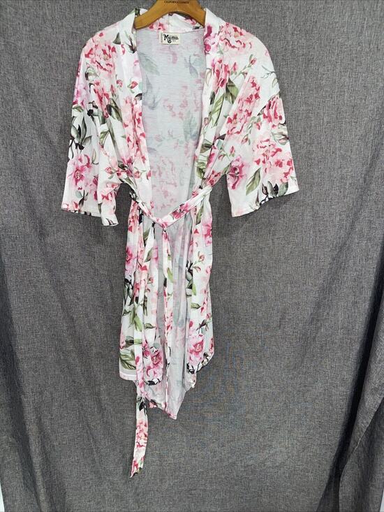 Show Me Your MuMu Other - Show Me Your Mumu Short Sleeve Robe Kimono Pink Floral Wrap Coverup One Size